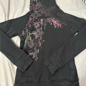 Bench Black Hoodie with Pink and Gray Accents